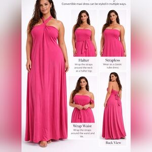 Nwt Concepts New York Convertible Maxi Dress Skirt Soft Jersey Tee Feel Multiway